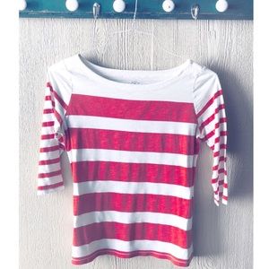 Striped Orange White casual top